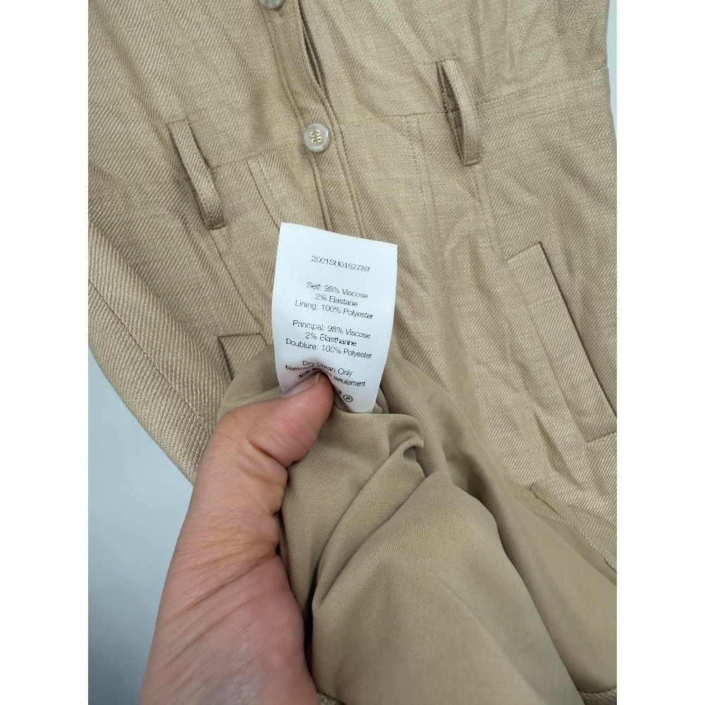 VERONICA BEARD Sadia Button Front Shirt Dress Tan Sz 4 - Picture 10 of 11